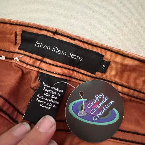 Womens Pants Size 8 Tie Dye Reworked Skinny Crop Casual Bohemian Beach Summer - Picture 8 of 8